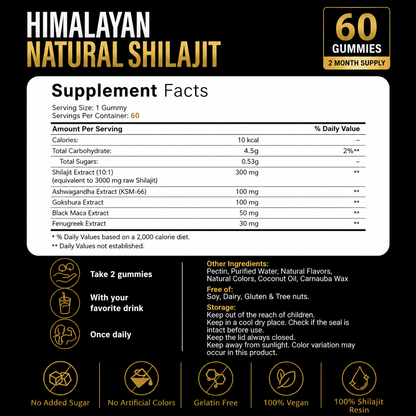 Pure Shilajit Gummies — Natural Energy, Strength & Vitality